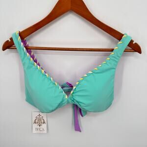BECCA NWT Camille Reversible Swim Bikini Top // M